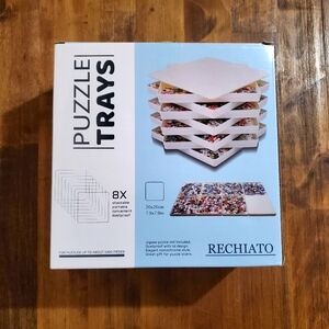 Rechiato Stackable Puzzle Sorting Trays - 8 Trays and 1 Lid